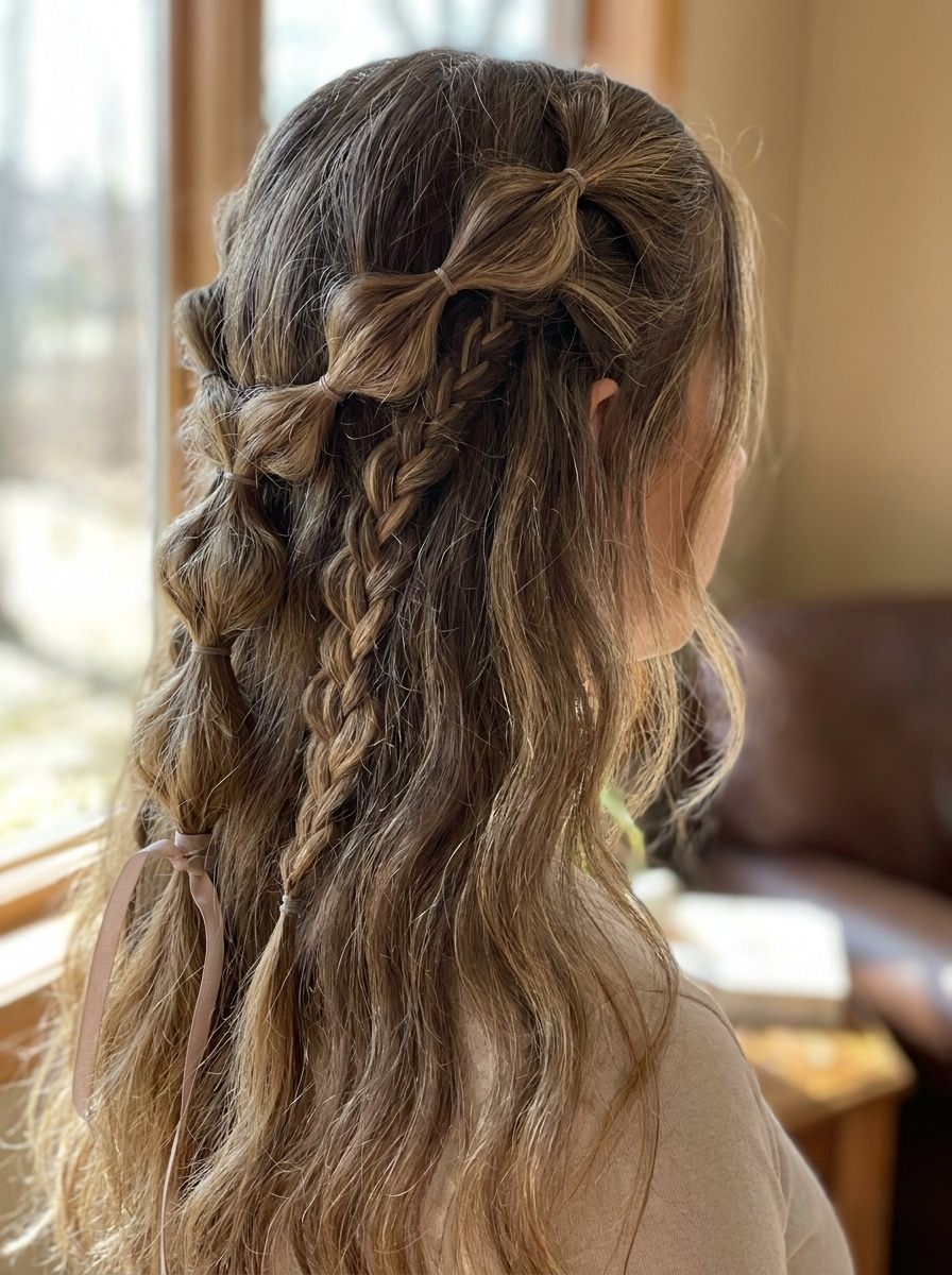 Bubble Braids mit Flechtdetail - flechtfrisuren